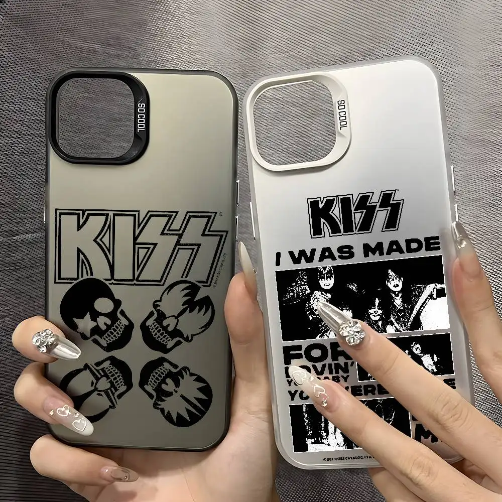 

K-KISS Band Cool Phone Case For IPhone 17 16 15 14 13 12 11 Pro Max Air Multicolor Matte Laser Metallic Aurora Funda