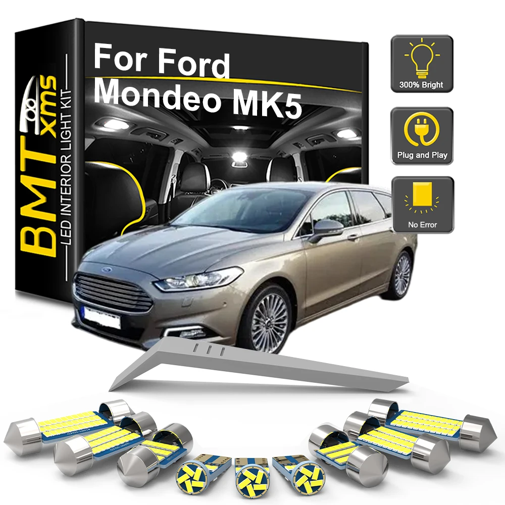 For Ford Mondeo MK5 2015 2016 2017 2018 2019 2020 2021 2022 LED Car Dome Lamp Canbus,Map, 8/18PCS LED Interior Light Bulb Kit