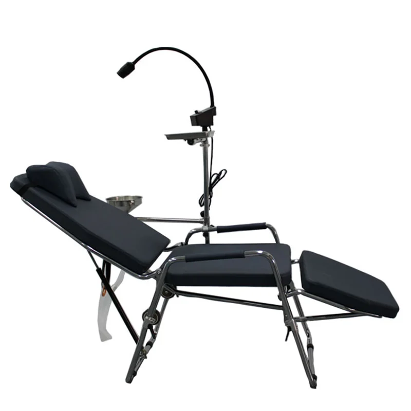 Portable Dental Chair LED Cold Light Cuspidor Tray Dentistry Equipment Mobile Unit