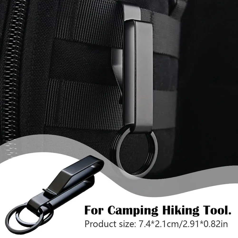 

Stainless Steel MOLLE Waist Hook, Outdoor Belt Key Buckle Clip, Heavy-Duty Keychain for Car Key, Bag Strap & Tool Hanging