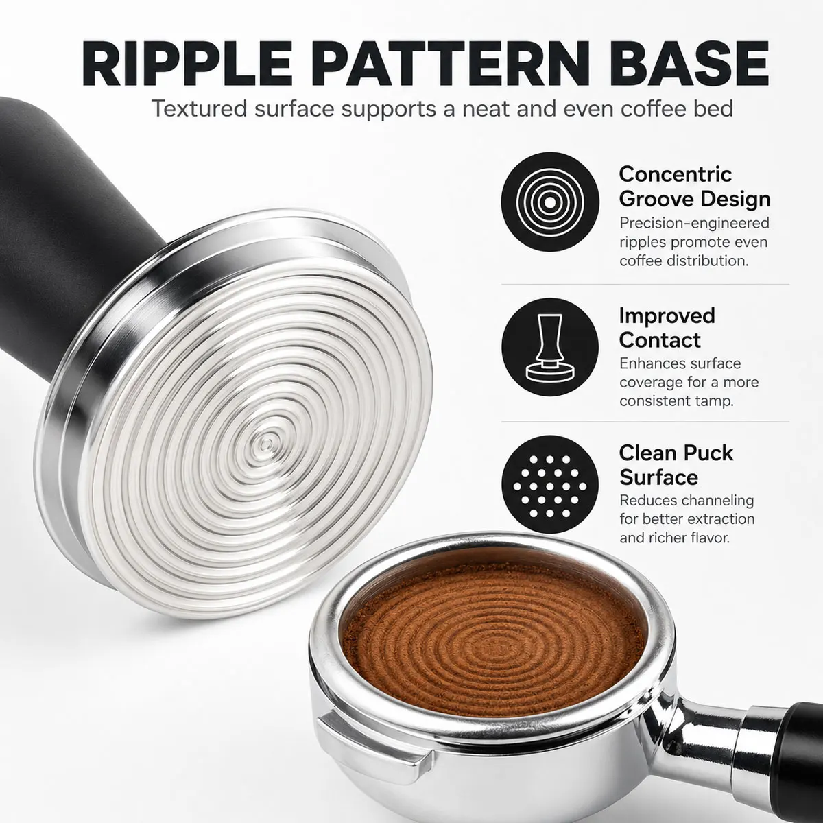 1pcs 51/53/58 mm Coffee Tamper, Tamping Tool, Aluminum Handle and Stainless Steel Base, Professional Coffee Leveler Tool. - view 4