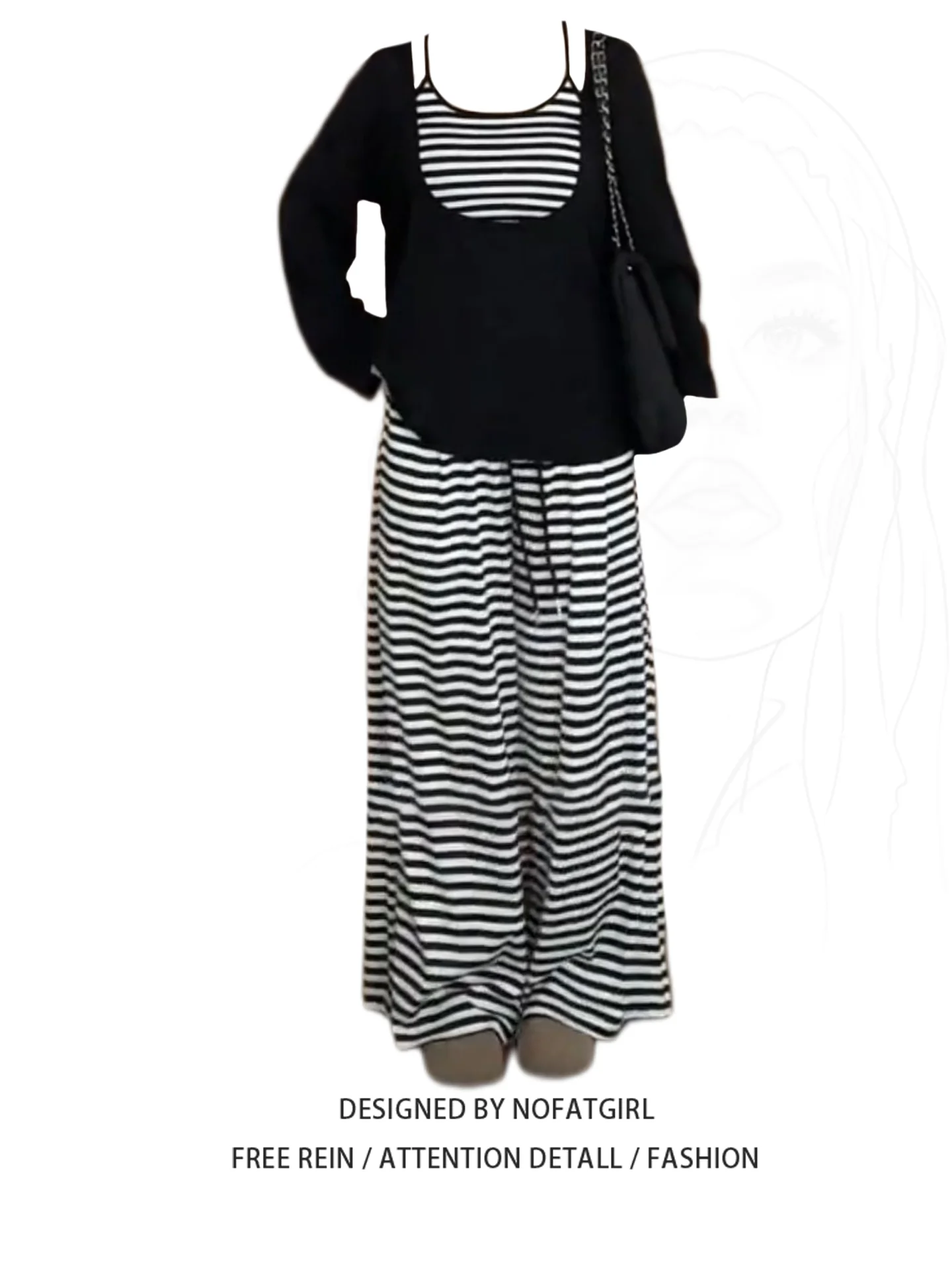 

plus Size Fashionable Korean Style Three Piece Set Spring New Sun Protection Cover up Striped Tank Top Wide Leg Pants