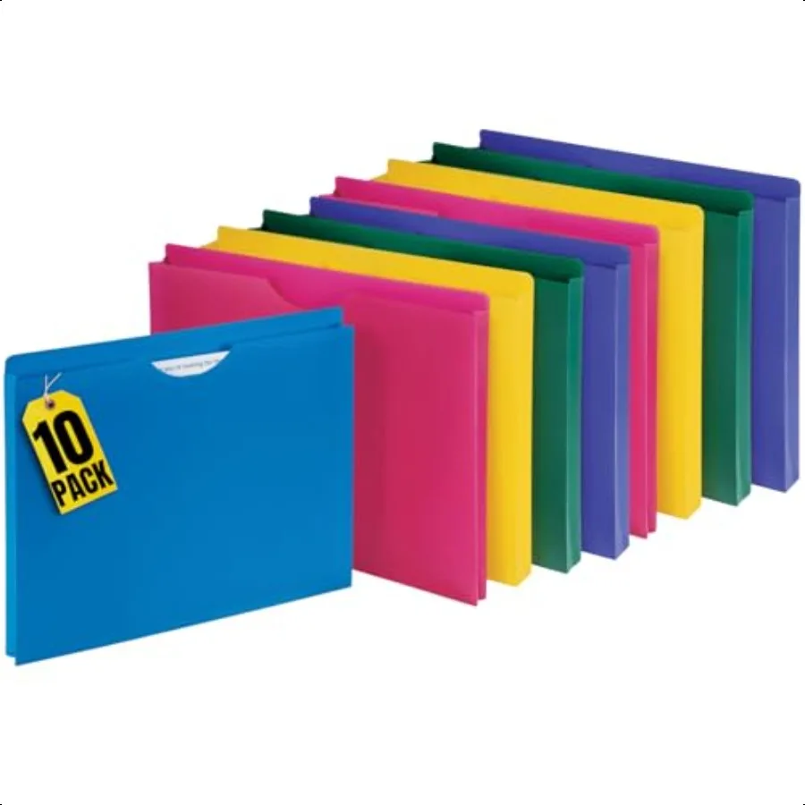 

Poly File Jacket File Folder Letter 1 Expanding File Jacket 10Pack Assorted