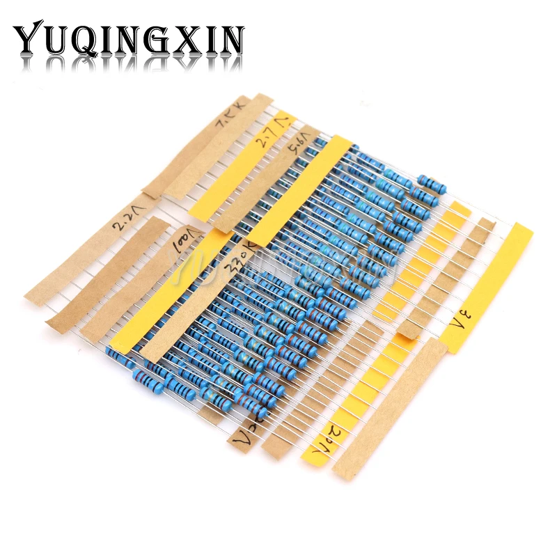 Imagem -03 - Metal Film Resistor Kit Resistência Conjunto Sortimento Pack 110 Valoresx10 Pcs w 2w 01 Ohm 22 m 05 w 1100 Pcs