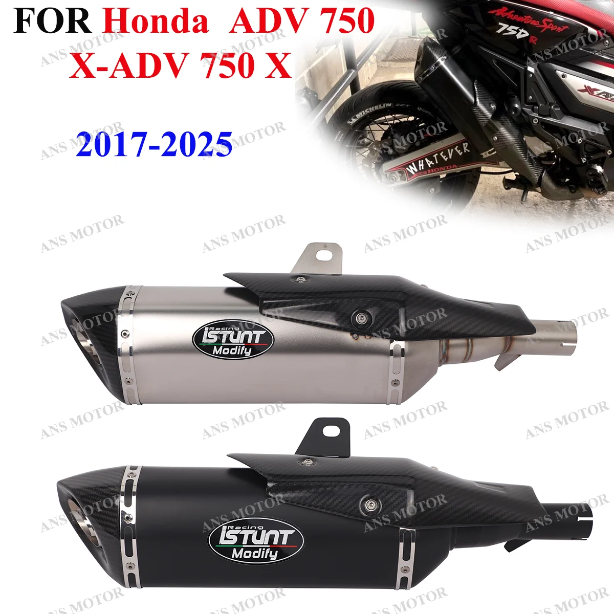 X ADV750 Exhaust Slip On Motorcycle Exhaust Muffler For Honda X-ADV 750 X ADV750 ADV 2017 2018 - 2025 Escape Systems Tail Pipe