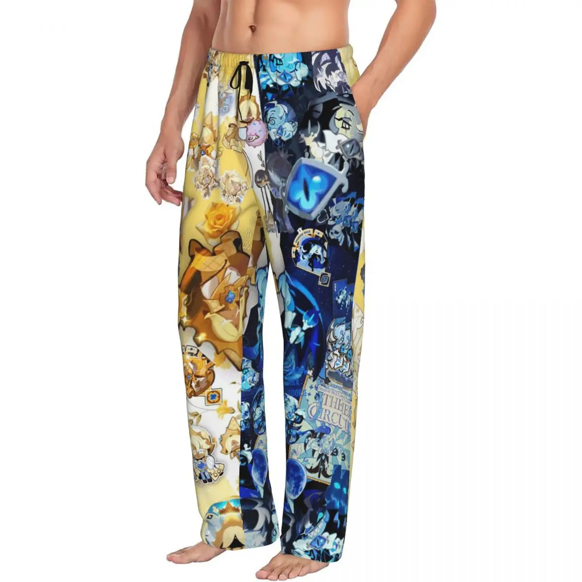 

Мужские пижамные штаны Custom Shadow Milk Cookie Run Kingdom с милым мультяшным аниме-принтом, для дома и сна, с карманами
