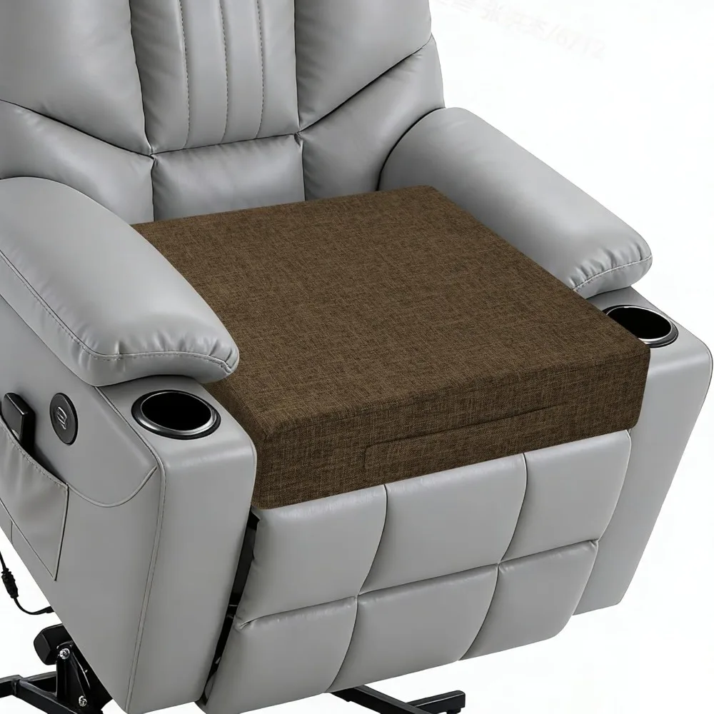 

Thick 20x20x4 Seat Cushion with Non Slip Bottom Washable Cover for Recliner Chair Couch Armchair Floor