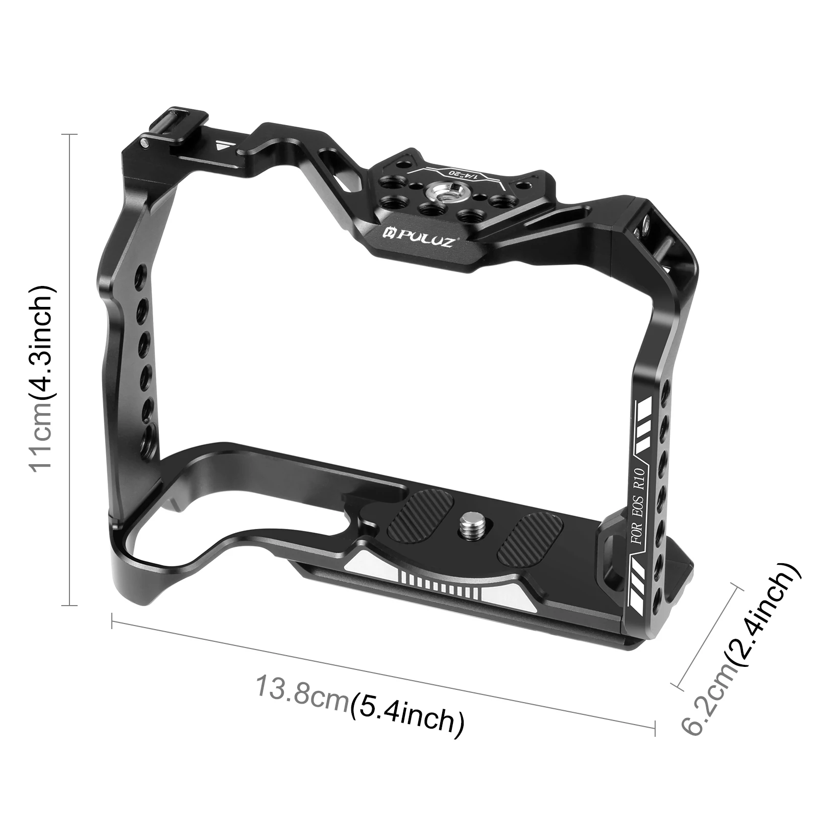 PULUZ for Canon EOS R10/ R7/ EOS-RP Metal Camera Cage Stabilizer Rig With 1/4 & 3/8 Screw Holes Camera Cover Cage