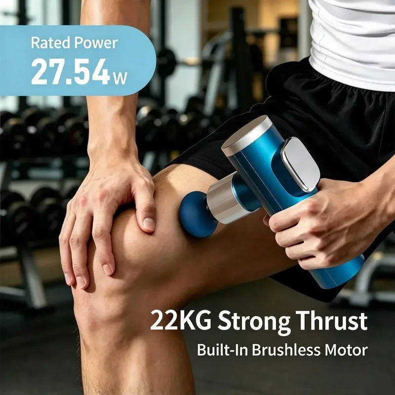 Metal Mini Massage Gun, Powerful Brushless Motor Deep Tissue Massager for Portable Muscle Relaxation