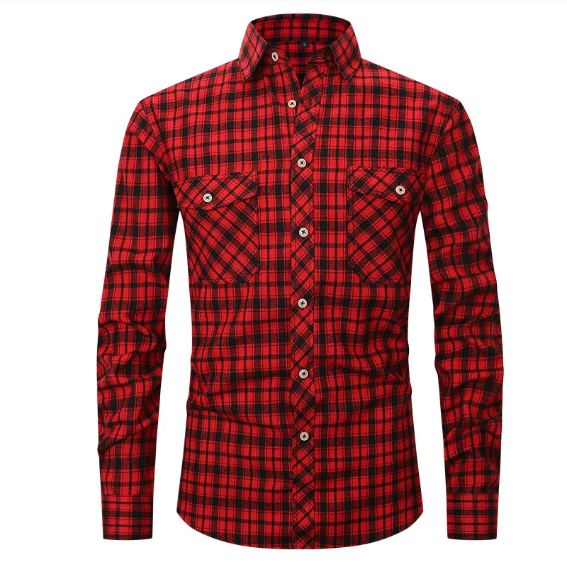 

Spring Autumn New Men's Casual Long-Sleeved Plaid Male Business Office Long Sleeve Shirt High Quality Clothes