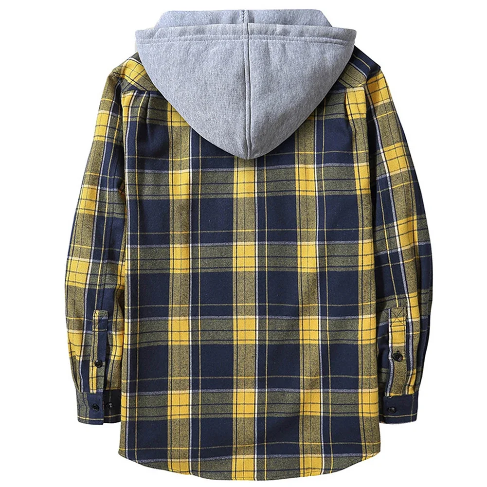 Daily Shirt Men's Shirt Casual Hooded Hoodie Long Sleeve Plaid Regular Slight Stretch Cardigan Comfy Fashion Hot