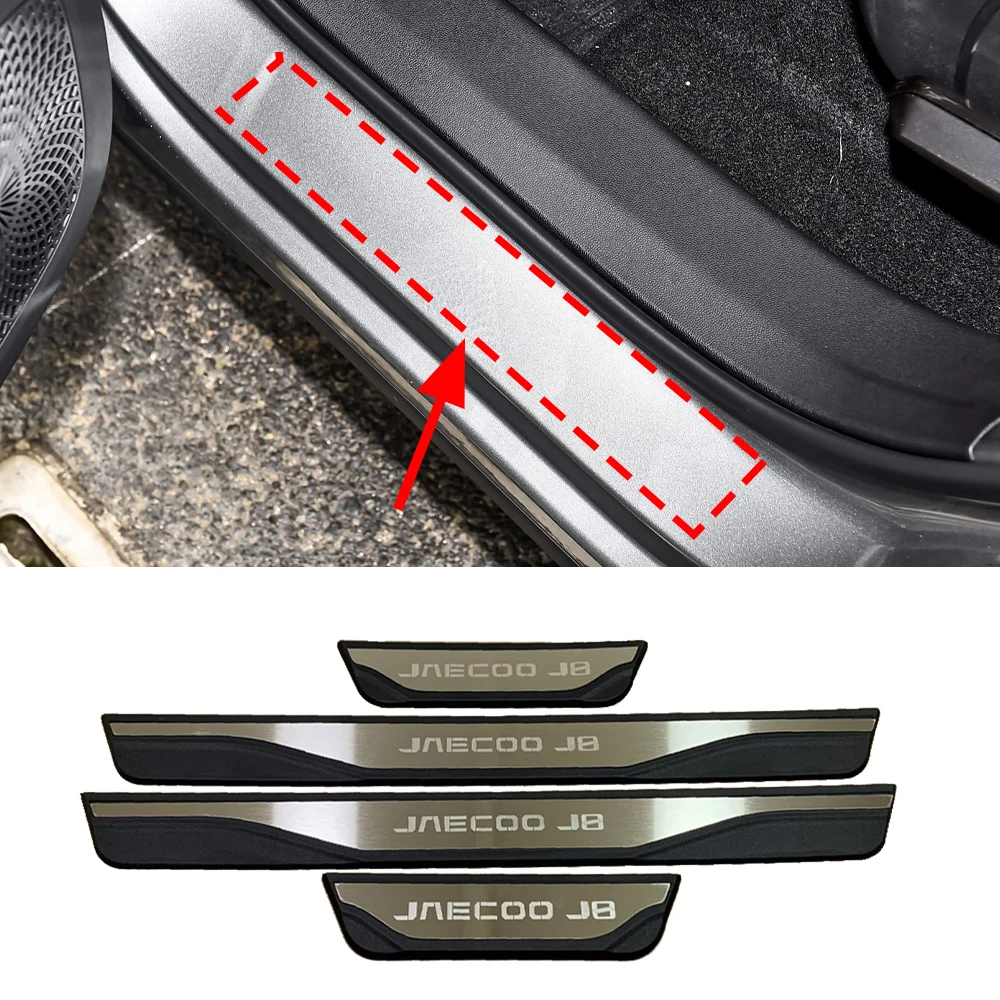Car For Jaecoo 8 2023 2024 2025 Accessories Door Sill Strip Trim Threshold Protection Auto Exterior Scuff Plate Pedal Stickers