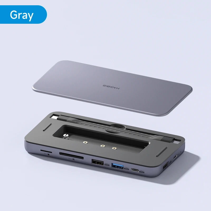 HAGIBIS 9 IN 1 USB C HUB cu M.2 NVME/SATA SSD TIRCARE 4K HDMI-Compatibil 100W PD USB 3.1 Stație de andocare pentru Windows Mac OS