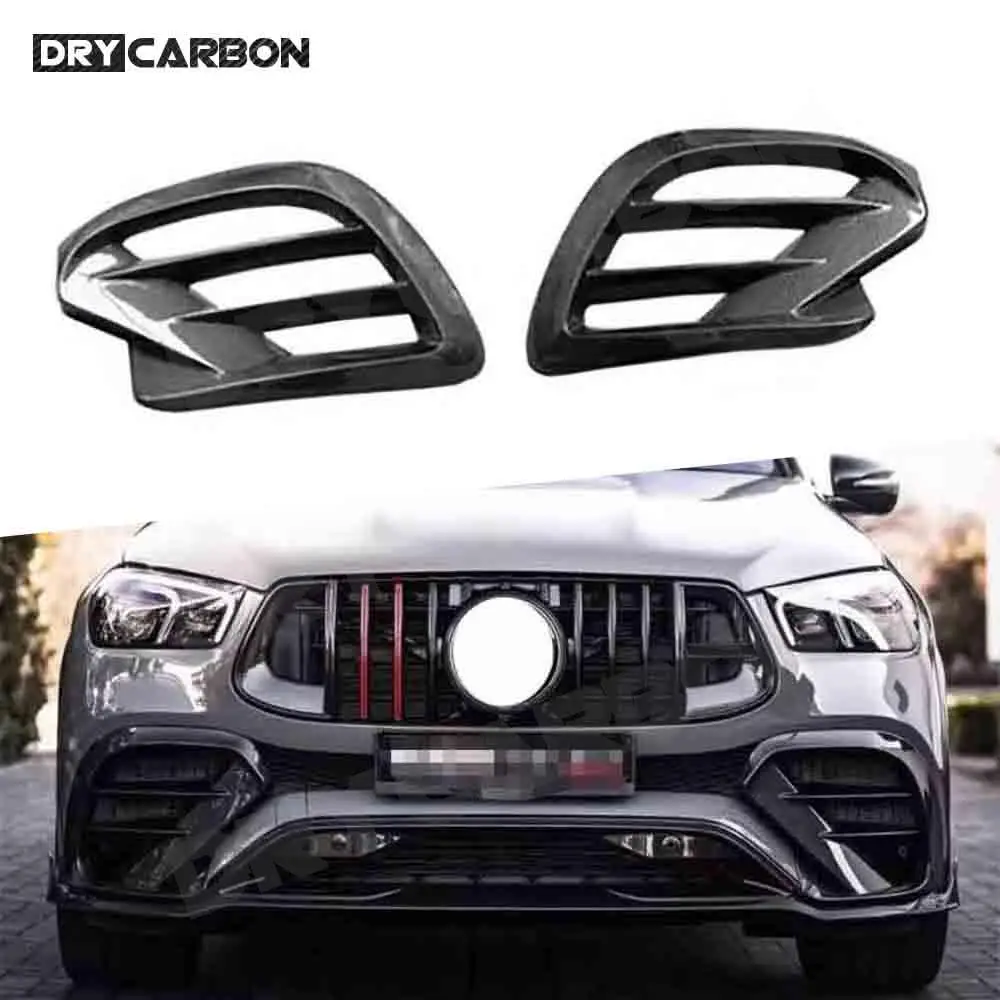 

Carbon Fiber Front Bumper Air Vent Outlet Cover Trim Body Kits for Benz GLE Class W167 GLE450 GLE53 AMG Sport SUV 2020-2022 FRP