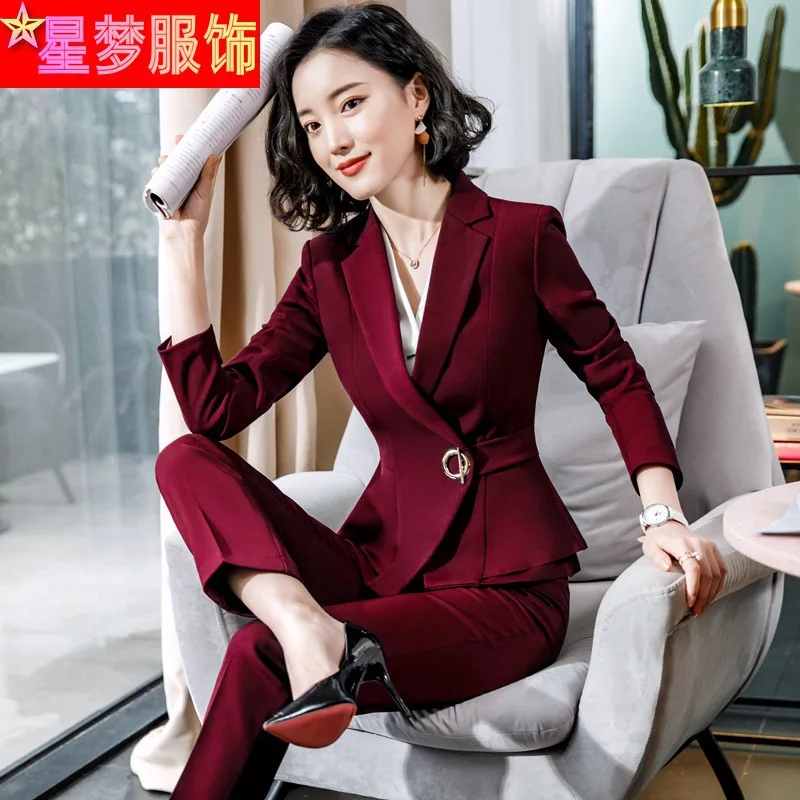 1882 Business Wear Suit Temperament Hotel Front Desk Work Clothes Suit Long Sleeve College Student Interview Wear Formal Wear