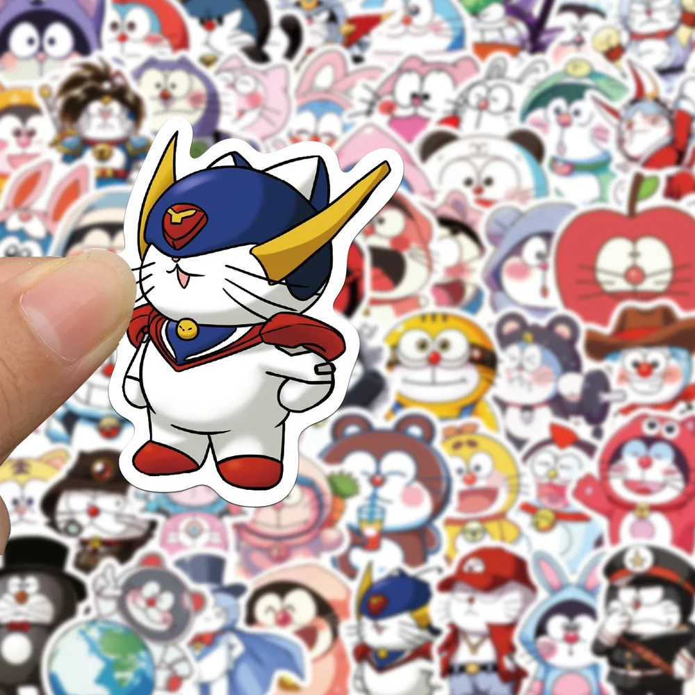 50PCS Cartoon Animation Doraemon AI Material Stickers Stationery Luggage Notes Waterproof Stickers