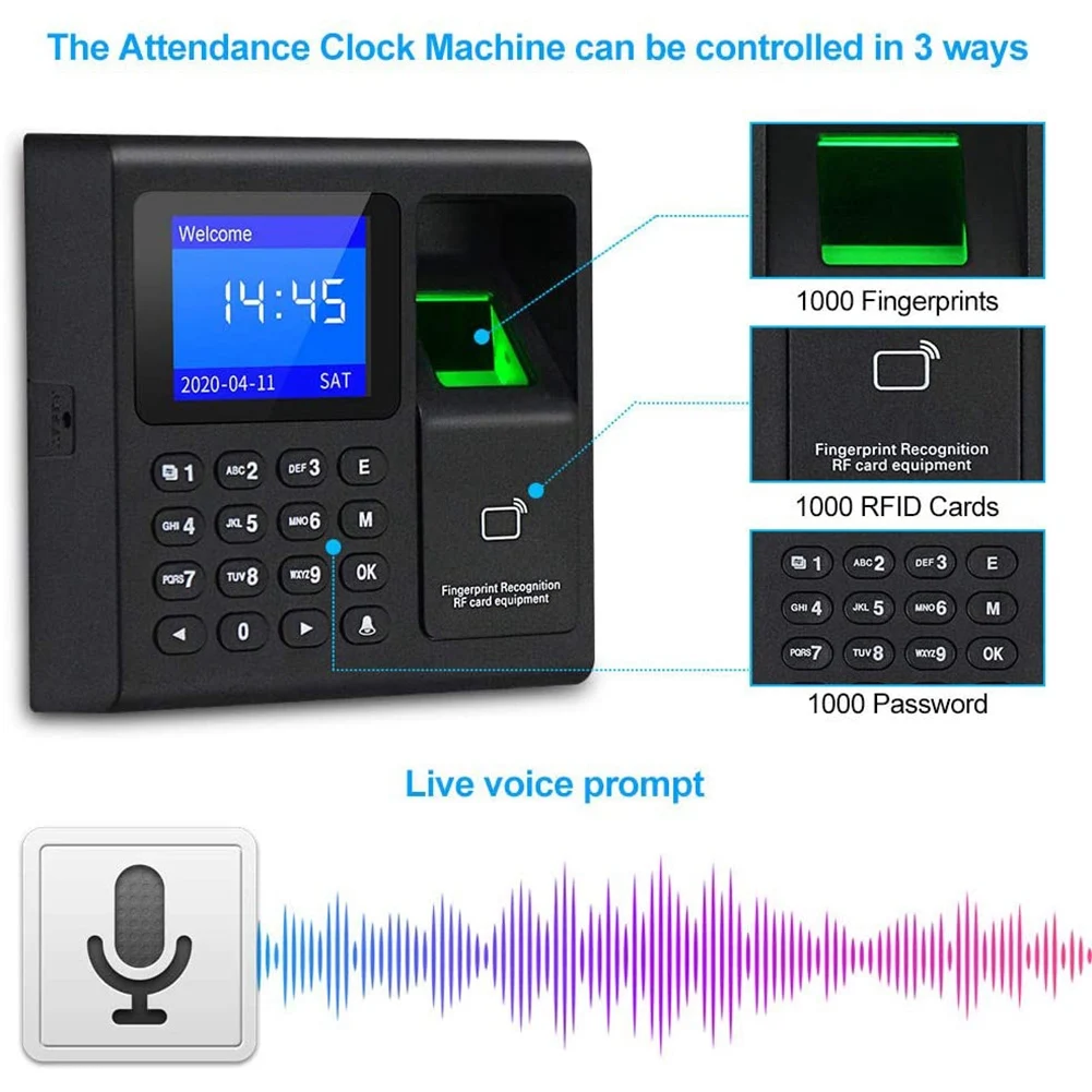 

HFES Biometric RFID Access Control System RFID Keypad USB Fingerprint System Electronic Time Clock Attendance Machine