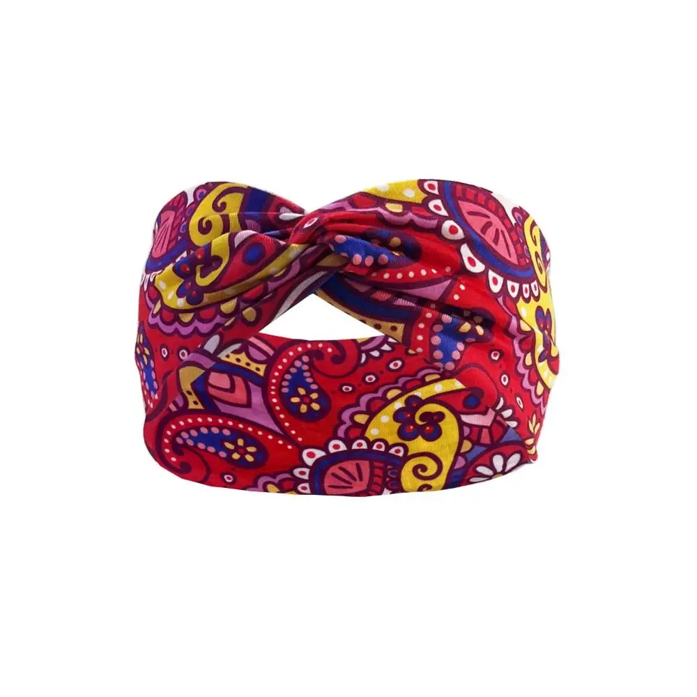 New Sweat Absorbent Bohemian Yoga Elastic Headband 10*25cm 10 Colors Outdoor Hair Ties Headscarf European Wash Face Headband