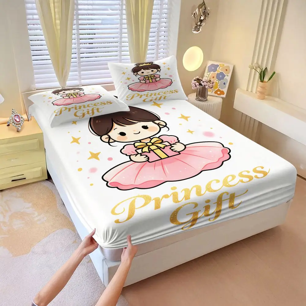 Fitted Sheet Set Bed Sheet Set Bedding Set No Fillers Princess Crown Star Print Sweet Aesthetic Adult Master Bedroom Decor