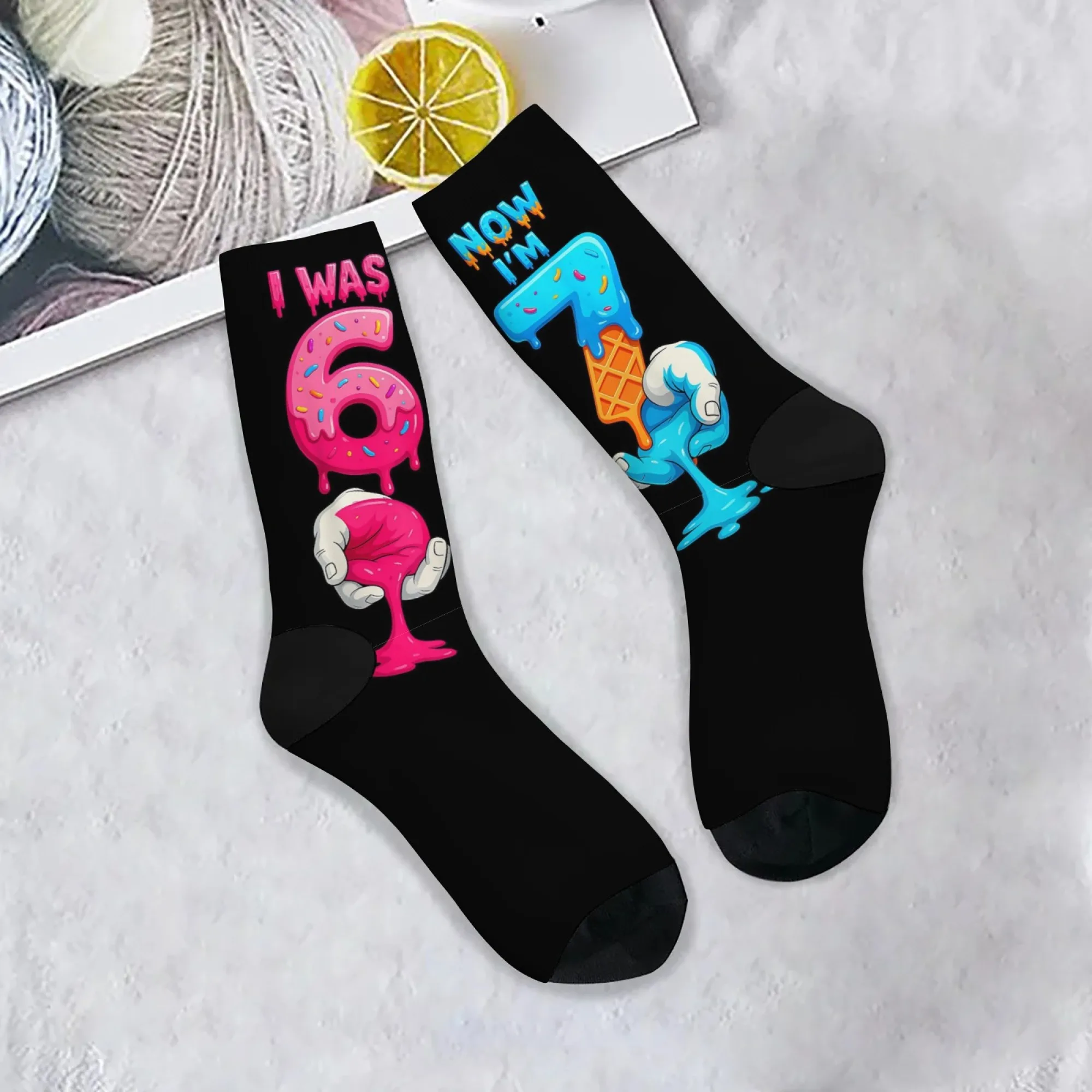 

Новинка, мужские носки с шестью семенами пончиков, уличные забавные носки в стиле Харадзюку в стиле хип-хоп, дышащие противоскользящие уличные повседневные носки, подарок