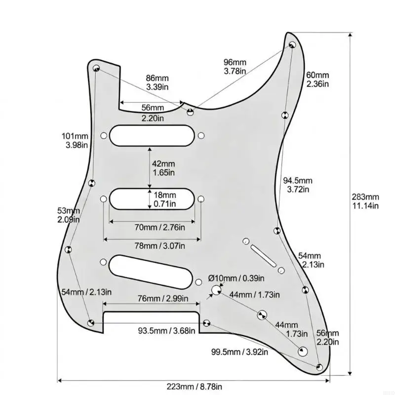 11 Löcher Gitarren-Tonabnehmer, kratzfeste Platte, schützende, vorverkabelte, geladene Schlagbrett-Set, Ersatzteile für 69HD – Detail 6