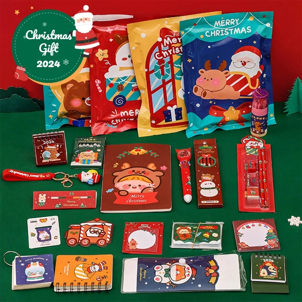 

Christmas Surprise Stationery Blind Box Gift Package Children's Stationery Set Reward Lucky Bag Lucky Blind Bag Gift