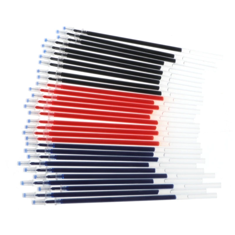 10Pcs 0.38mm 0.5mm Gel Ballpoint Pen Refill Black Blue Red Stationery Supply