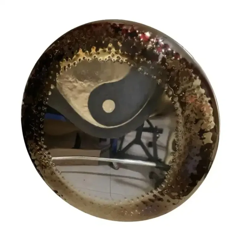 ARBOREA Mirror Gong Sound Healing Percussion Instrument 90CM Threading Surface Stainless Steel Bronze Black 7kg Professional