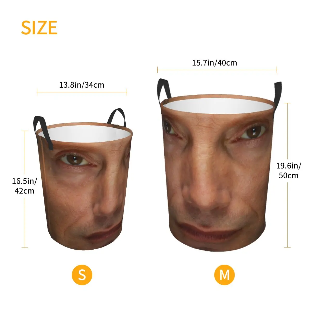Custom Mads Mikkelsen Face Laundry Basket Foldable Hannibal TV Show Toy Clothes Hamper Storage Bin for Kids Nursery