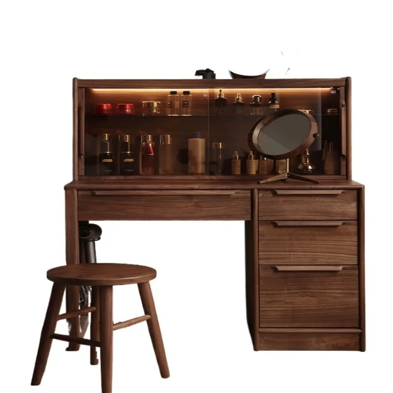 

Hidden mountain woodwork black walnut dresser simple modern small apartment bedroom all solid wood makeup table master