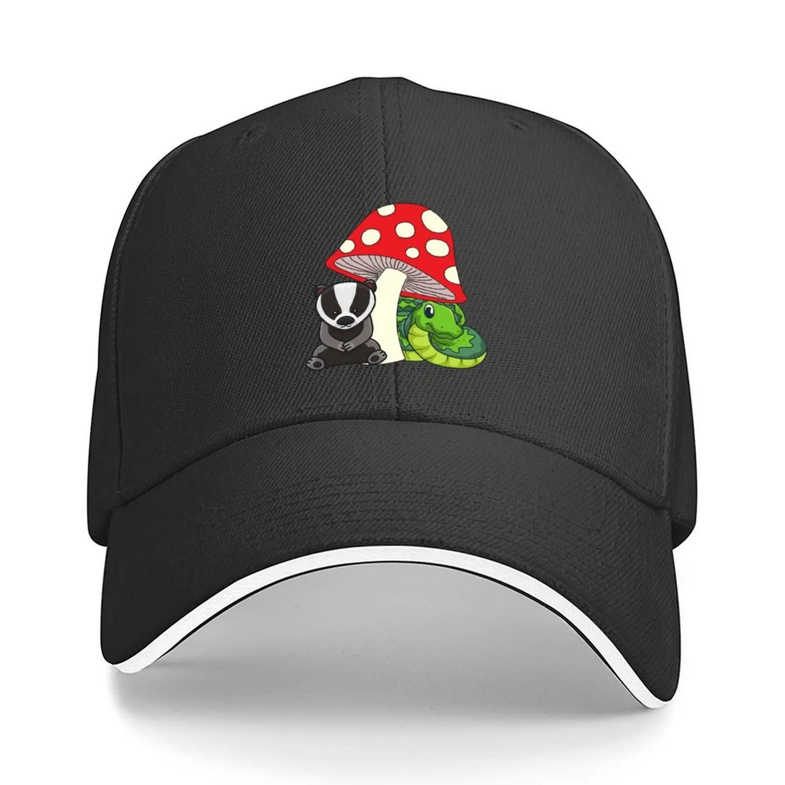 

Cute Badger, Mushroom, Snake Baseball Cap Anime Snap Back Hat Uv Protection Solar Hat Golf Hat For Men Women's