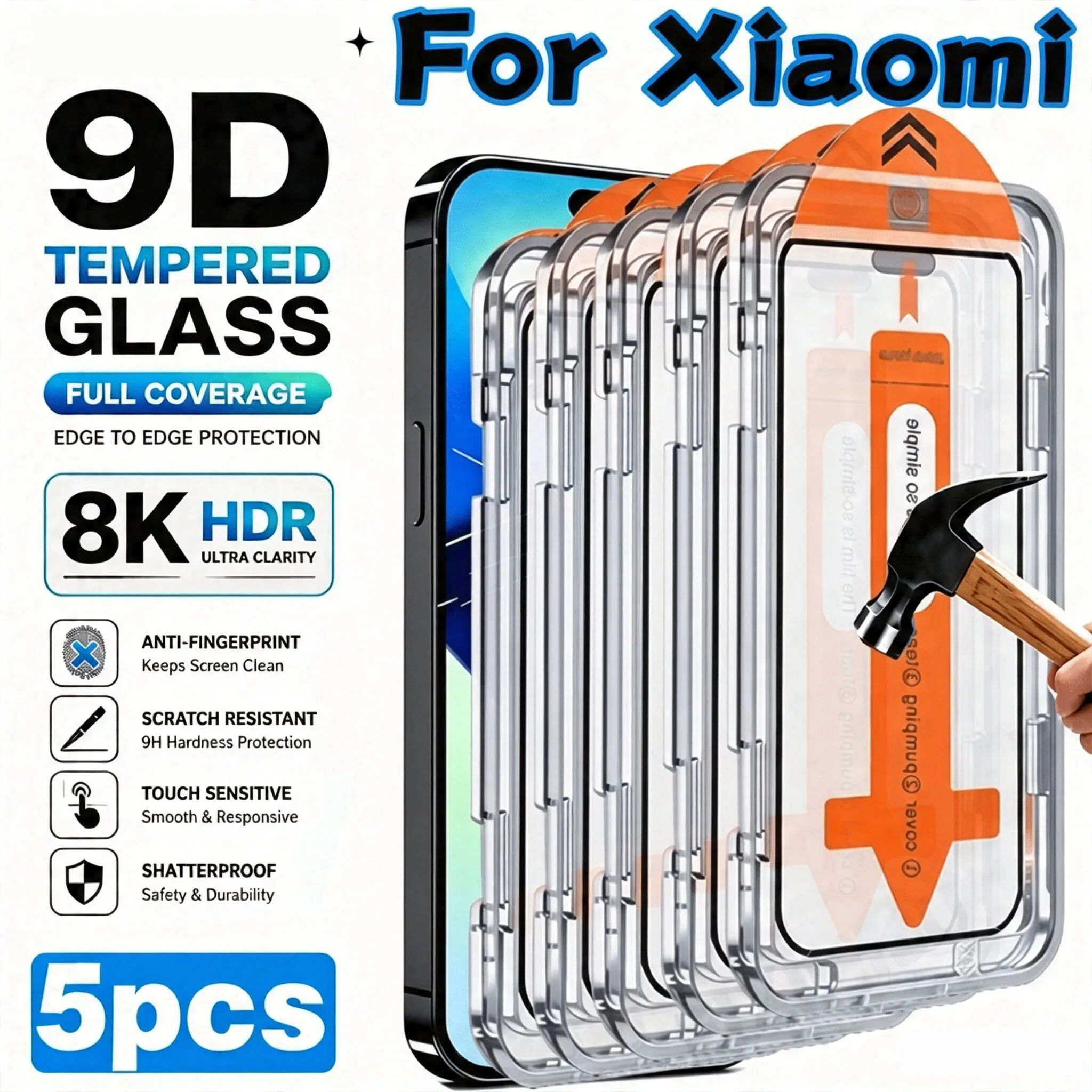 Xiaomi Redmi Note 14 - 5 шт. Защитное стекло для Xiaomi