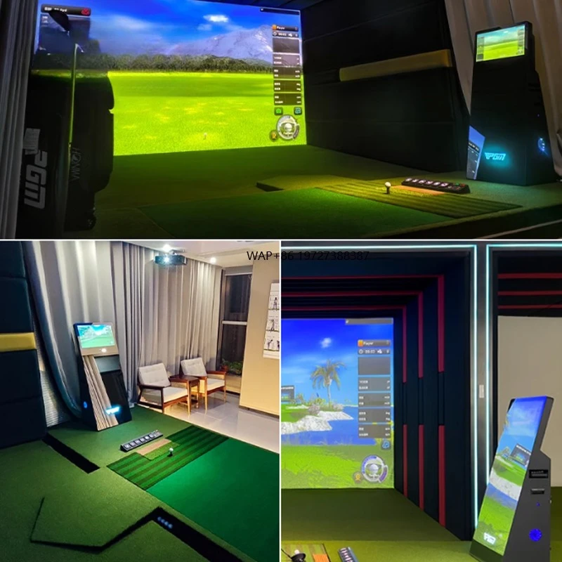 

MNQ002 3D Indoor Golf Simulator System Price Indoor Golf Training Aids Professional Screen Golf Simulator for Home