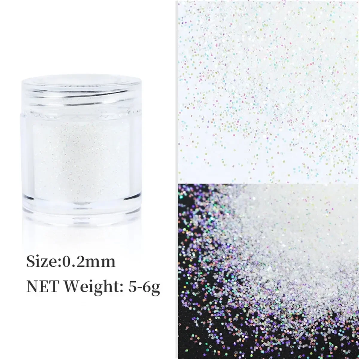 

10ML Bottle Winter Nail Art White Wool Wool Transparent Glitter Powder Sugar Powder DIY Nail Glitter Powder Nail Art
