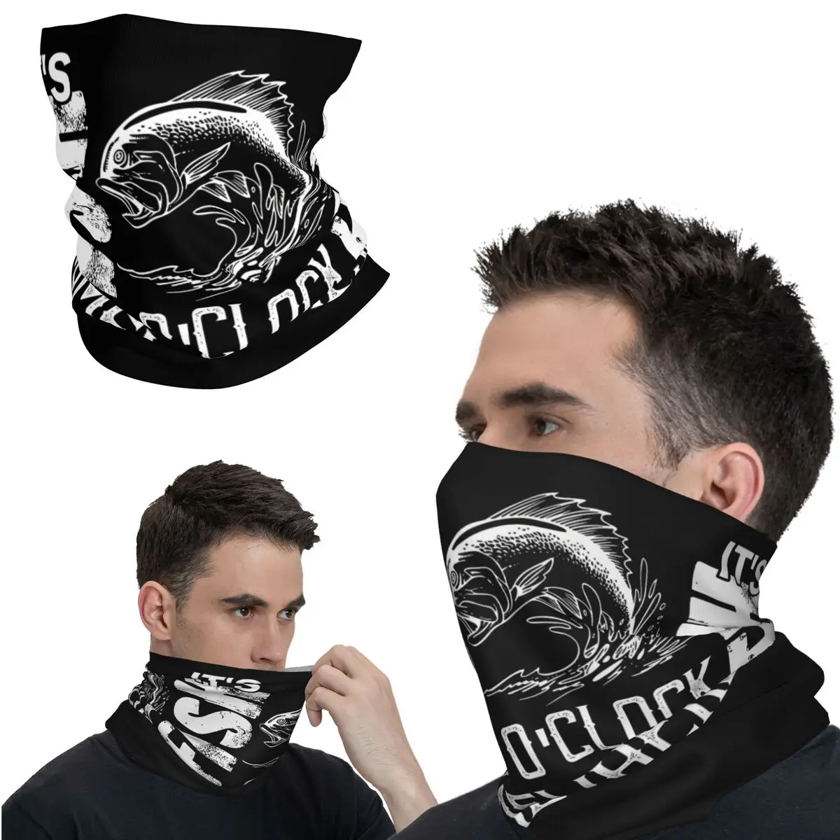 Stylish Bandana Neck Cover Motorcycle Club It's Fish o'Clock Somewhere Wrap Scarf Cycling Scarf Hiking Unisex Adult Winter