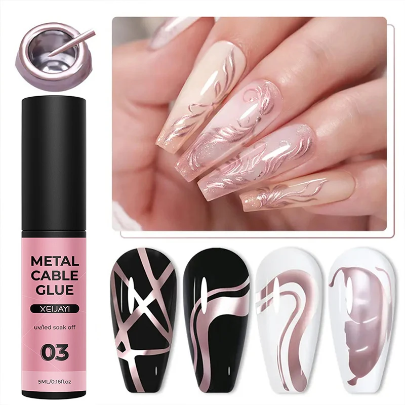 5 مللي السوبر مشرق الفضة لامع اللوحة بطانة هلام مسمار البولندية رسم شريط الكتابة على الجدران مرآة سحب خط UV هلام الورنيش