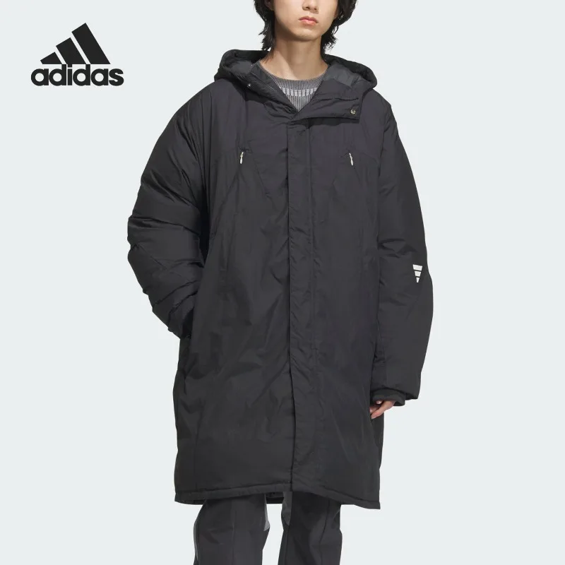 Adidas New Men's Anti-splash Long Thermal Hooded Down Jacket JM6176