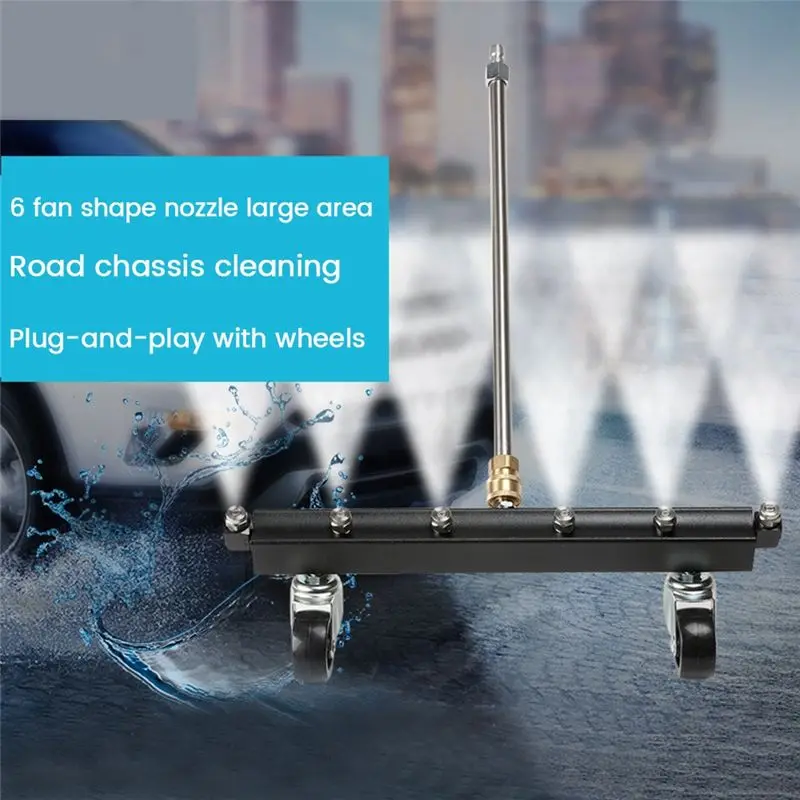 -[Retail TX] Pressure Washer Under Carriage Cleaner Power Washer Attachment For Car Chassis Cleaning Equipped 6 Fan Nozzle