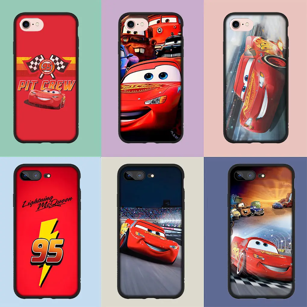 Cartoon Cars Lightning McQueen 95 Phone Cover Casing for Apple iPhone 15 14 Plus 13 12 Mini Pro Max XR + 13Pro 14+ 15+ Soft Case