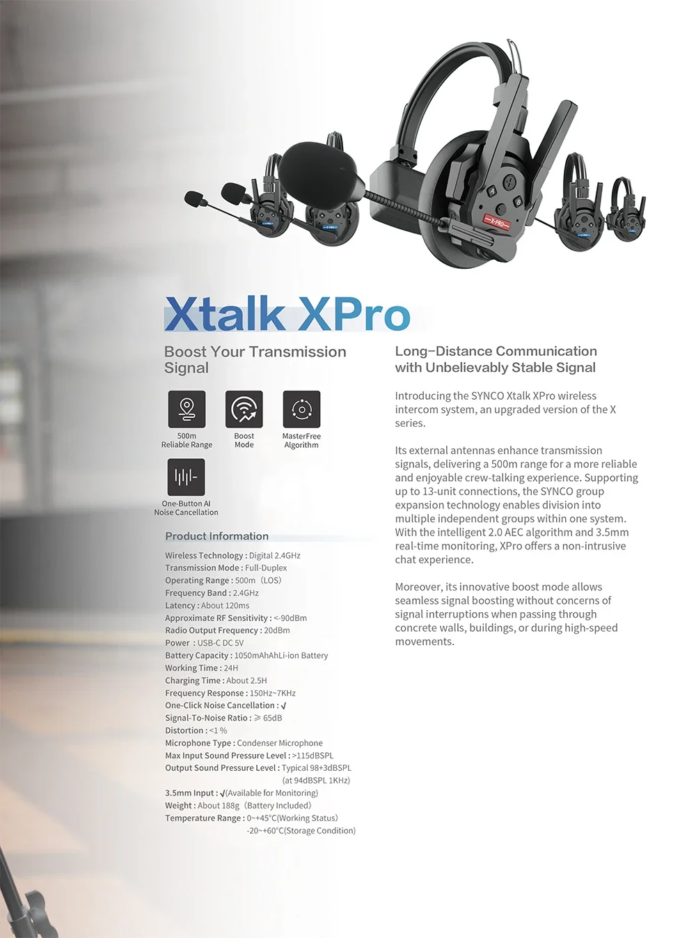 Synco Xtalk XPRO 2.4G 풀듀플렉스 X2 X3 X5 X9 원격 헤드셋 무선 인터콤 시스템 영화 텔레비전 촬영 스튜디오용  - AliExpress
