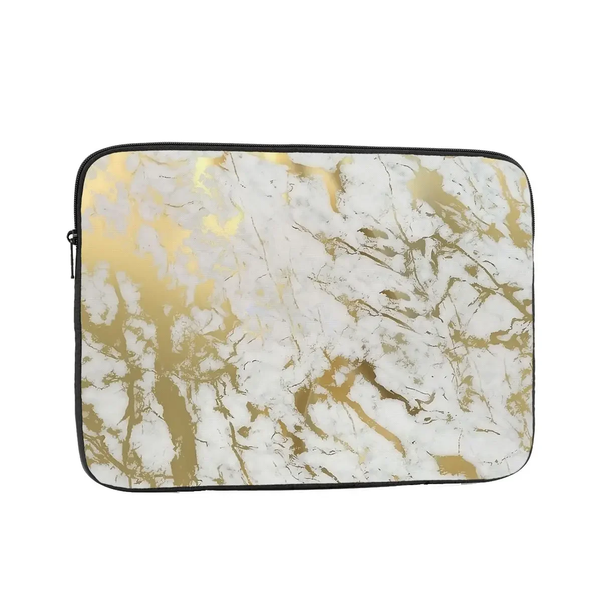 Gold Marble On White Laptop Sleeve Cover Bag 10 12 13 15 17 Inch Notebook Sleeve Case Texture Computer Shockproof Case Bag