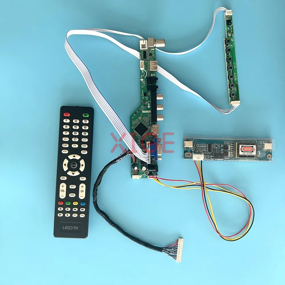 For M200O1 MT200LW01 M200RW01 LCD Controller Driver Board Screen 2CCFL TV Analog 1600*900 VGA+HDMI+AV+USB+IR 30 Pin LVDS Kit DIY
