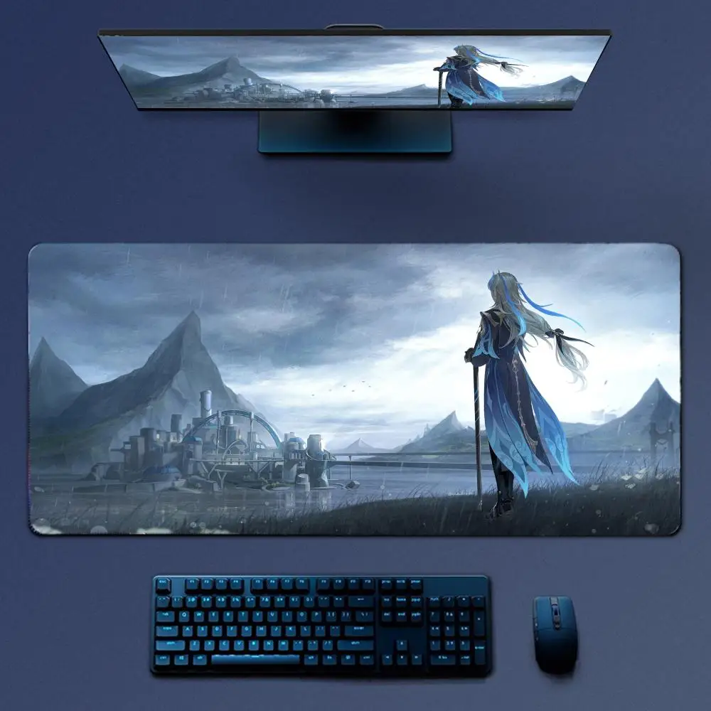 Neuvillette Genshin Impact Mousepad Large Gaming Mouse Pad LockEdge Thickened Computer Keyboard Table Desk Mat