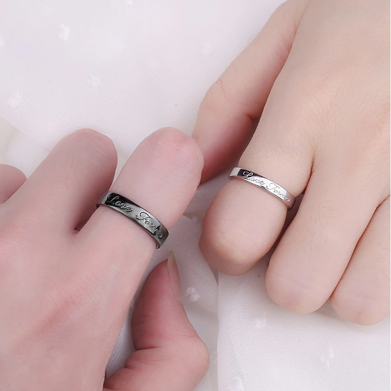 Klassischer offener Paarring mit Sonne und Mond für Damen und Herren, romantisch, schwarz, weiß, passender Fingerring-Set, Schmuck, Hochzeitstag, Geschenke – Detail 34