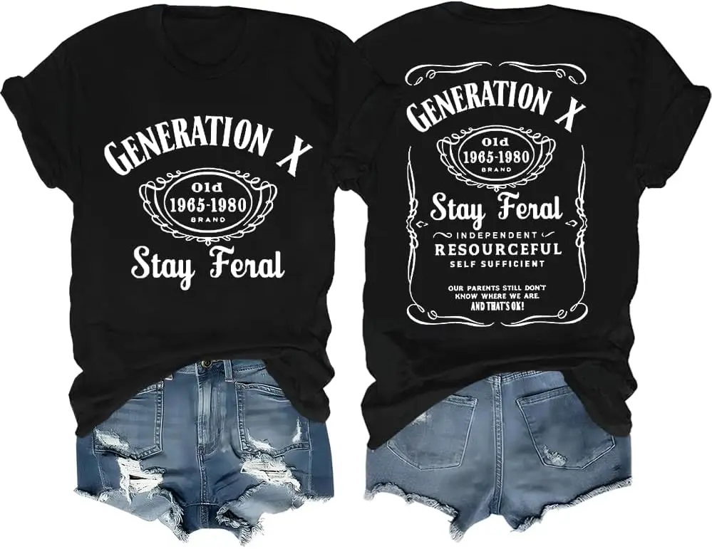 قميص Gen X Stay Feral، تي شيرت Gen X، قميص الجيل X، تي شيرت Generation X، تي شيرت Gen X للرجال والنساء