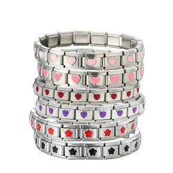 9mm Stainless Steel Module DIY Splicing Men Women Titanium Italian Bracelets Jewelry Y2k Customizable Pictures Available