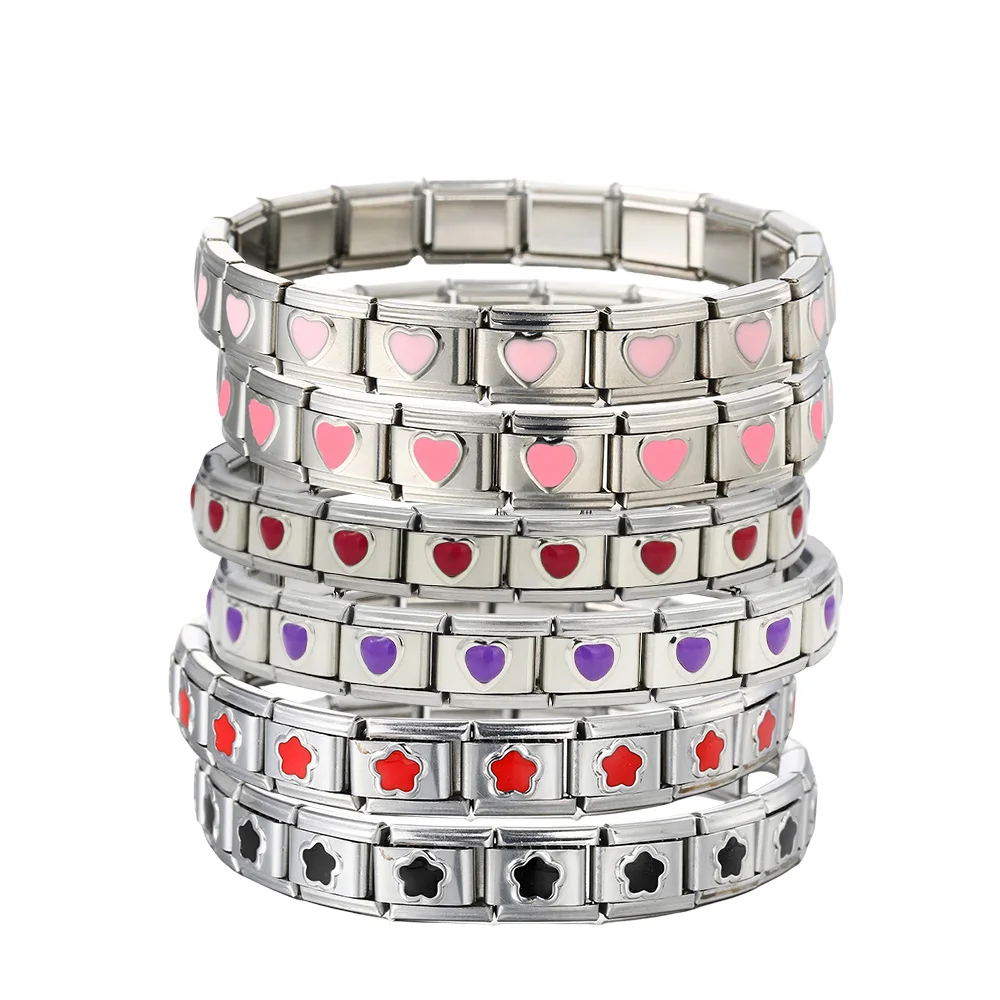 9mm Stainless Steel Module DIY Splicing  Men Women Titanium Italian Bracelets Jewelry Y2k Customizable Pictures Available