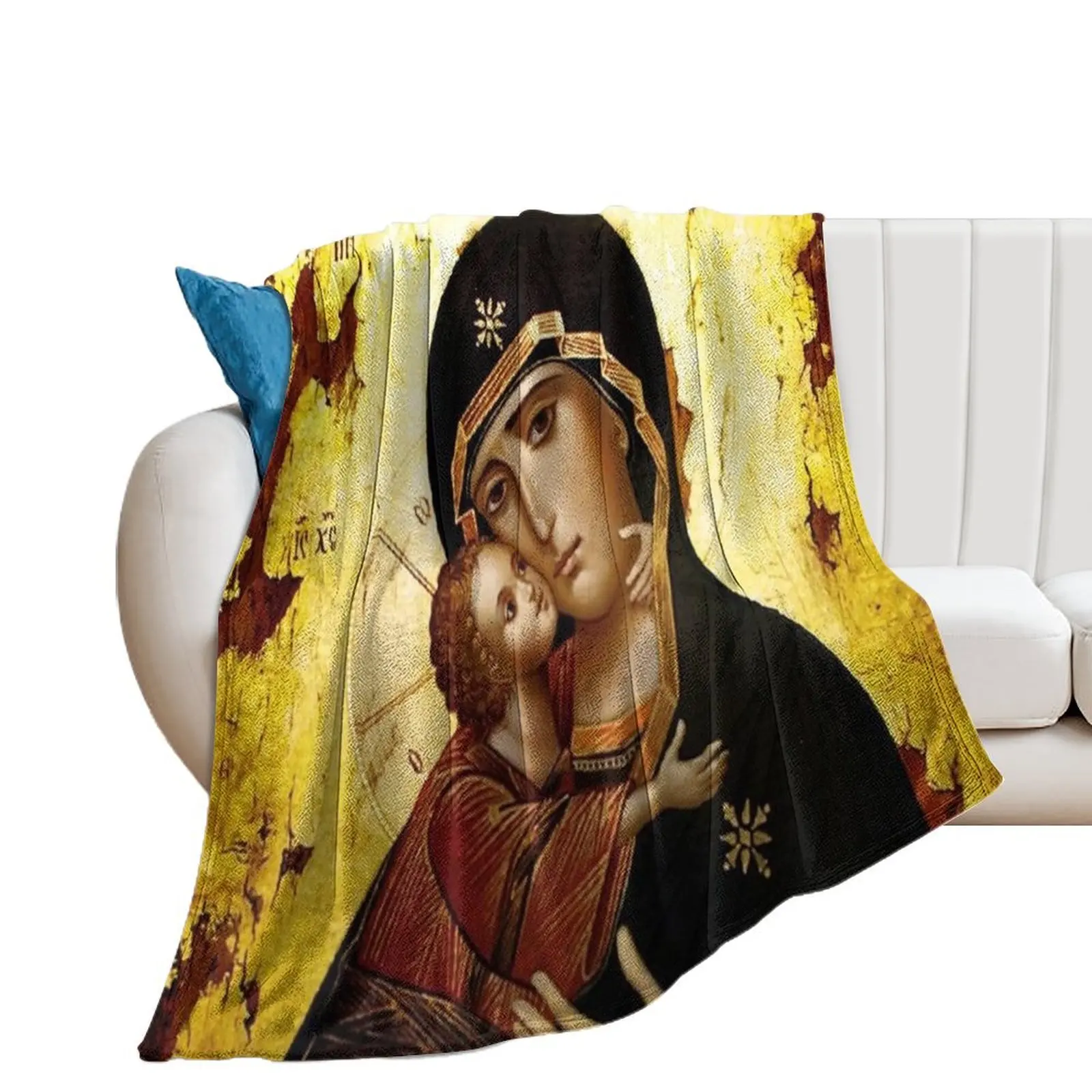 

Virgin Mary, Theotokos, Mother of God, God-bearer Throw Blanket Soft Beds For Decorative Sofa Blankets