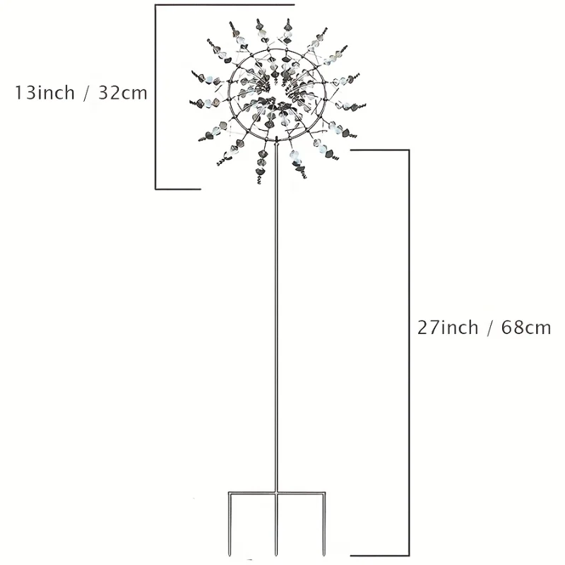 Unique and Magical Metal Windmill 3D Wind Powered Kinetic Sculpture Lawn Metal Wind Solar Spinners Yard and Garden Decor