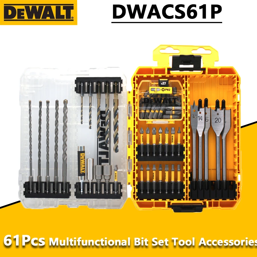 

DEWALT DWACS61P 61Pcs Screwdriver Bit Set Bit Holder Twist Drill 100th Anniversary Limited Multifunctional Tool Accessories